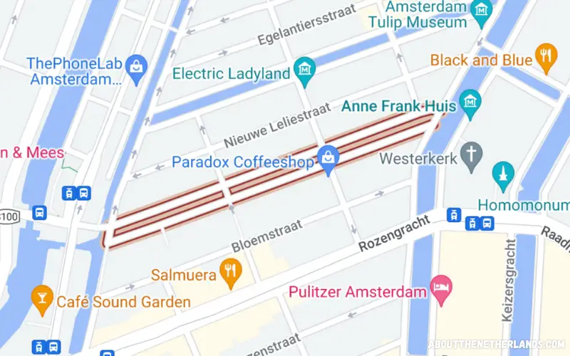 Bloemgracht Amsterdam map overview