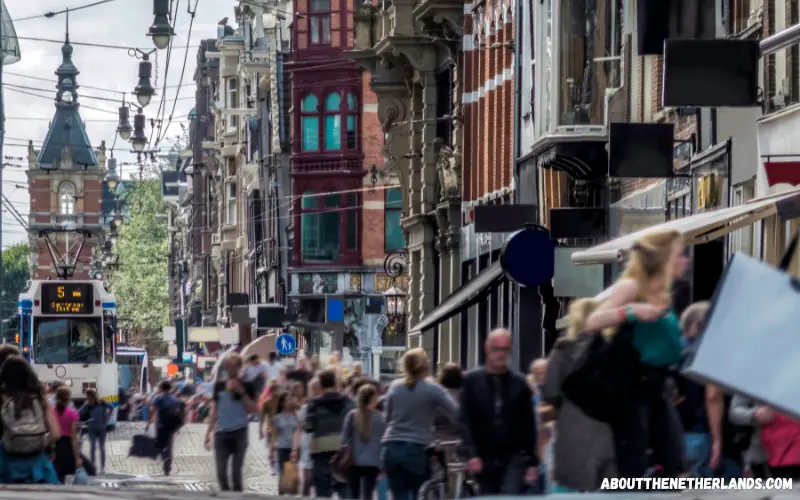 Busy street in Amsterdam