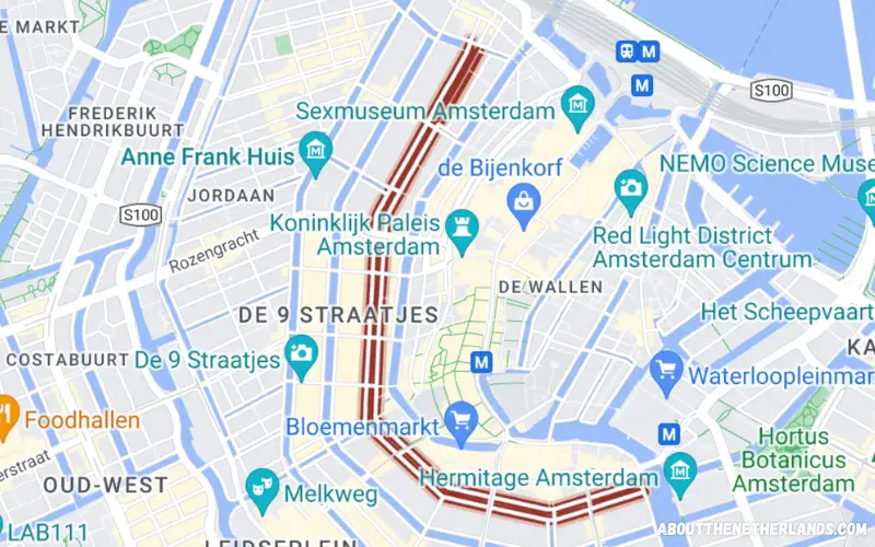 Herengracht Amsterdam map overview