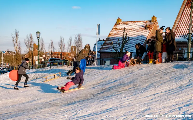 Kids playing in the snow