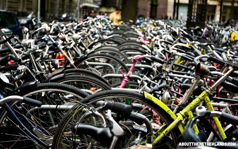 Parked bikes in Amsterdam