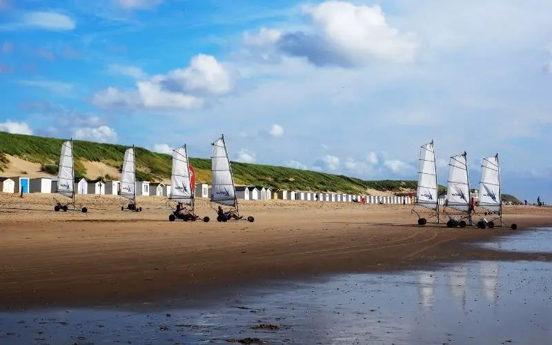 Visiting Texel Island - People beach sailing in Texel Island